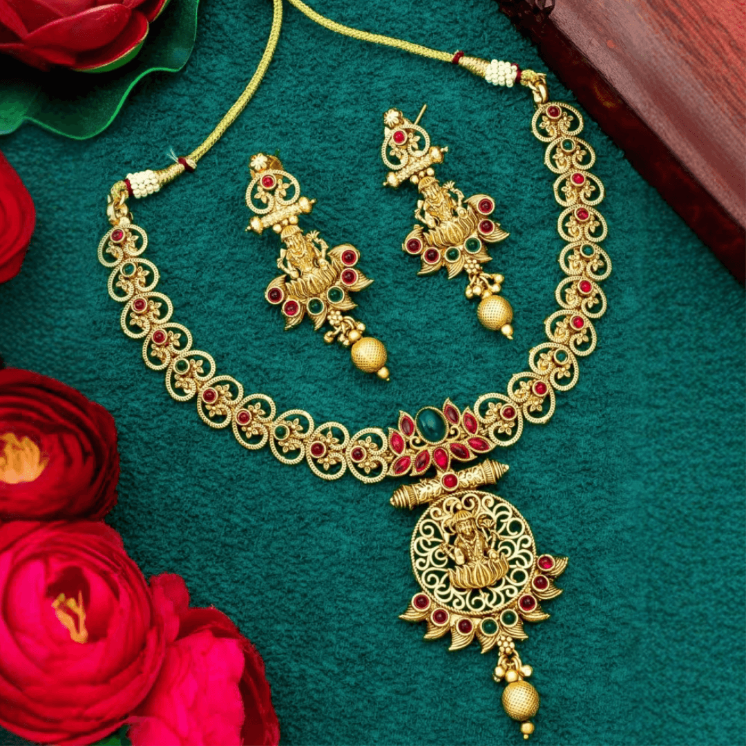 Bhagyashri Temple Jewellery Set