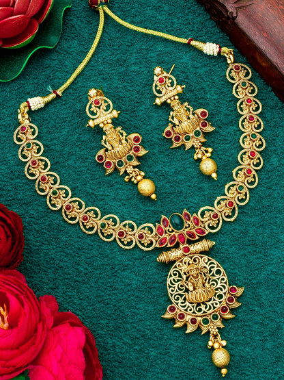 Bhagyashri Temple Jewellery Set