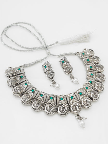 Revati Oxidized Silver Set