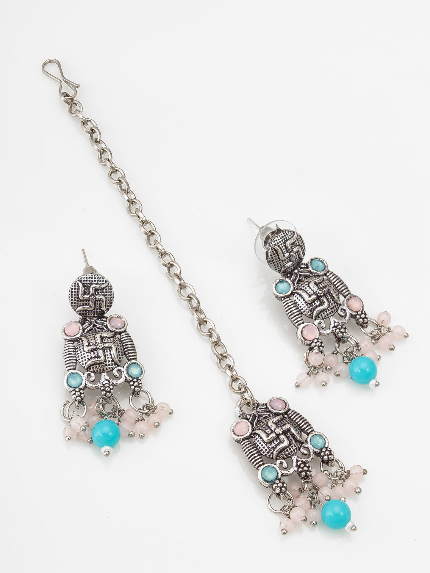 Swastika Oxidized Silver Set