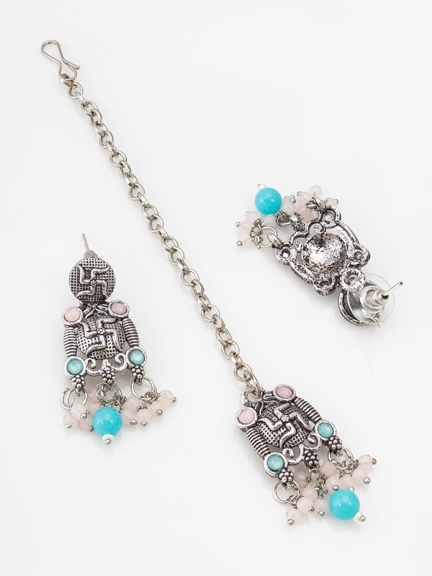 Swastika Oxidized Silver Set