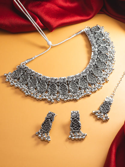 Aamani Oxidised Silver Set