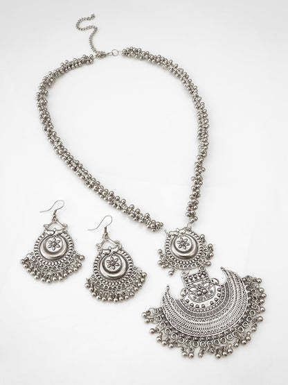 Mohini Oxidized Silver Set