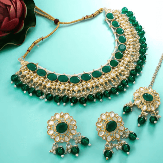 Rutvi Meenakari Kundan Necklace Set